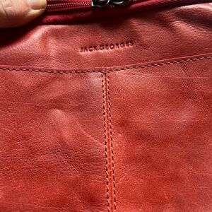 Jack Georges Red Leather Crossbody Bag